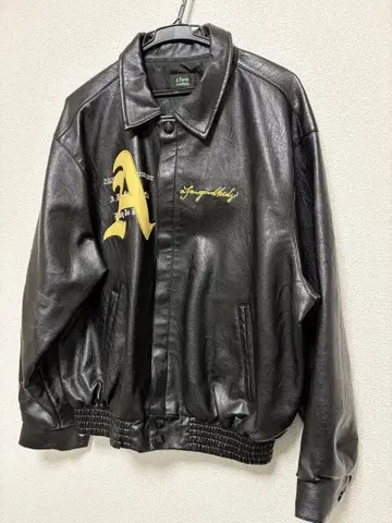 a few good kids 가죽 바시티 자켓