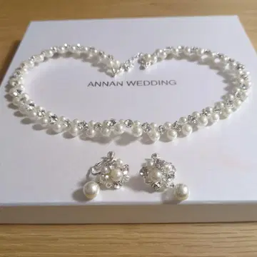 ANNAN WEDDING 펄 목걸이와 귀걸이 세트