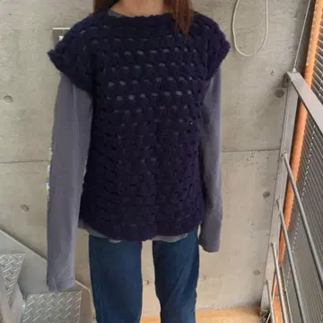 80s 빈티지 아크릴 메쉬 상의