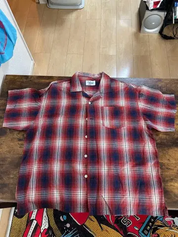 Keboz 반팔 체크 셔츠 빨간색 파랑 화이트