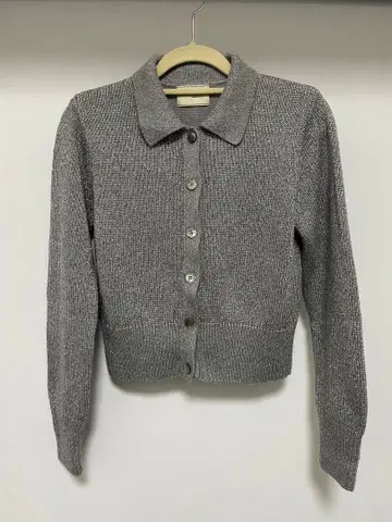 UNITED ARROWS 글리터 라메 폴로 칼라 가디건