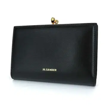 JIL SANDER 블랙 가죽 접이식 지갑