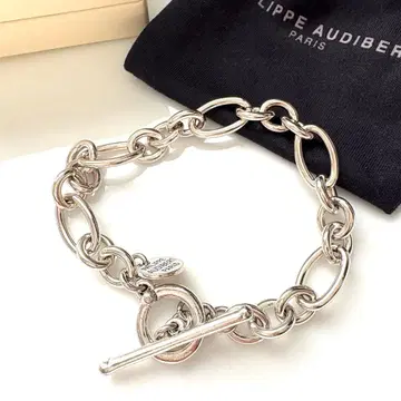 새상품급 필립 오디베일 팔찌 실버 컬러 토글식 수납 가방 포함