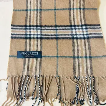 NINA RICCI 머플러 캐시미어 체크 무늬 베이지 계열 포근한