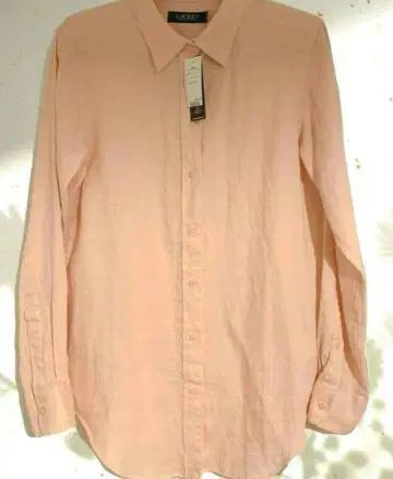 랄프 로렌 핑크 린넨 여성용 셔츠