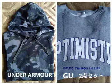 언더아머 카모 패턴 후드 부착 후드티 & GU 맨투맨 2세트