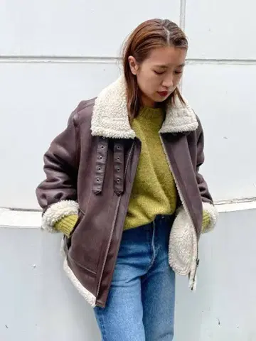 Ungrid 언그리드 페이크 무스탕 보아 블루종