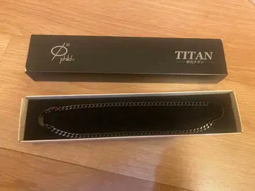 Phiten 탄화 티타늄 체인 목걸이 65cm