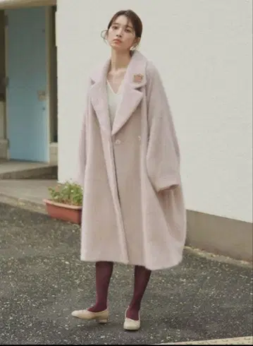 SNIDEL 샤기 코쿤 코트 BEG