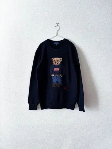 폴로 랄프로렌 폴로베어 성조기 니트 스웨터 네이비