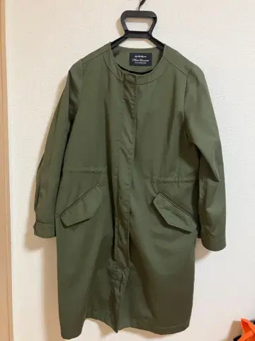 나노 유니버스 올리브 노카라 롱 코트