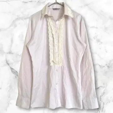 레뮤즈 레이스 셔츠 블라우스 긴팔 핑크 출퇴근 외출 7호 S