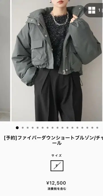 새상품 Lumier 파이버 다운 숏 블루종 차콜