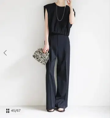 NOBLE 에스테르 트윌 스트레치 슬랙스 팬츠 36 네이비