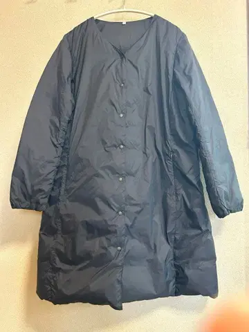 무인양품 네이비 다운 자켓 롱 기장