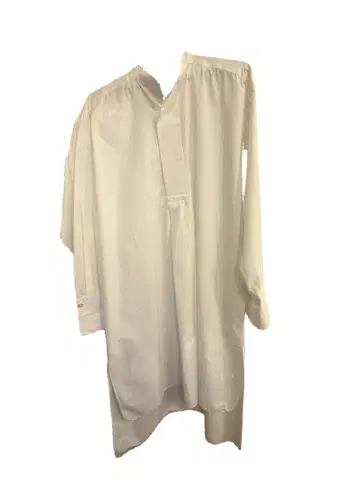 POSTELEGANT 화이트 셔츠 원피스 긴팔 허리 벨트 포함