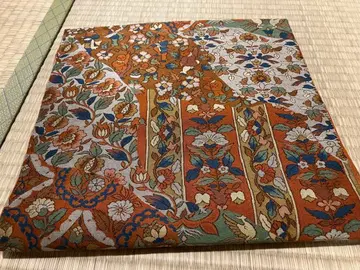 사라사 후쿠로 오비 브라운 얇은 소재 가을/겨울