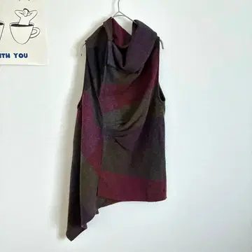 센소유니코 이오콤이오 변형 베스트 따뜻한 니트 비대칭 울 혼방