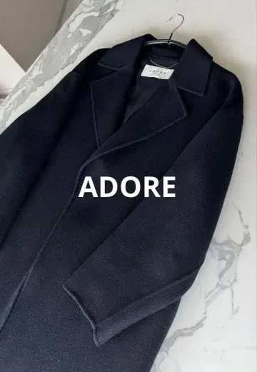 ADORE 아도어 캐시미어 울 리버 롱 코트 블랙 36