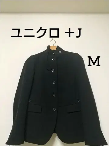새상품급 유니클로+J 울 숏코트 블랙