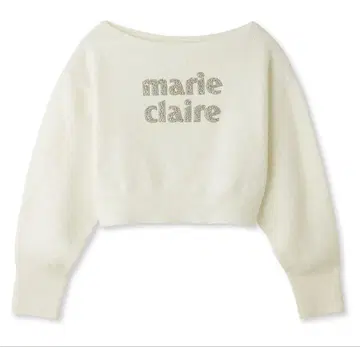 마리끌레르 아이보리 크롭 니트