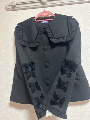 axesfemme Kawaii 소매 레이스업 세일러 코트