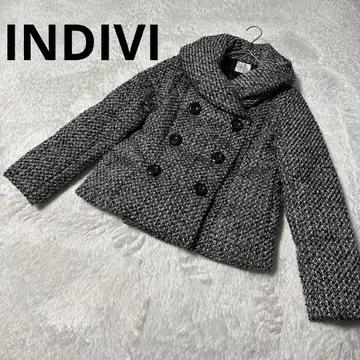 INDIVI 인디비 그레이 계열 트위드풍 다운 자켓 S