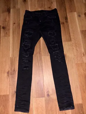 X201 Rhinestone Skinny Denim Black