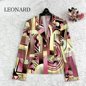 빅 사이즈 레오나르 가디건 칸칸 기하학 패턴 트리밍 LL