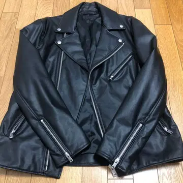 UNIQLO 가죽 라이더 자켓 블랙