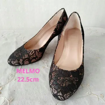 MELMO 블랙 레이스 펌프스 ( 22.5cm )