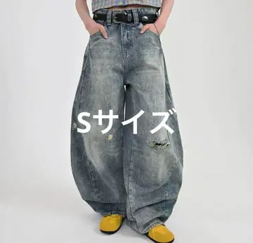 지하인 온라인 캐주얼 데미지 벌룬 데님