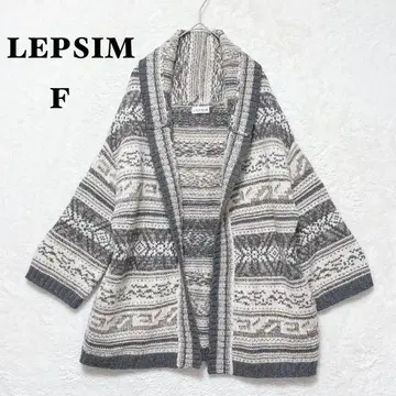 렙심 울 혼방 자카드 니트 가디건 F 숄카라