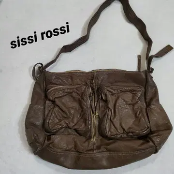 sissi rossi 브라운 천연 가죽 사선 숄더백 빈티지 가공