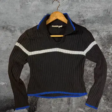 상의 긴팔 스웨터 남성용 여성용 가을 겨울 블랙 옷깃