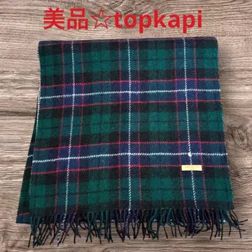 새상품급 topkapi 타탄 체크/헤링본 리버서블 울 머플러