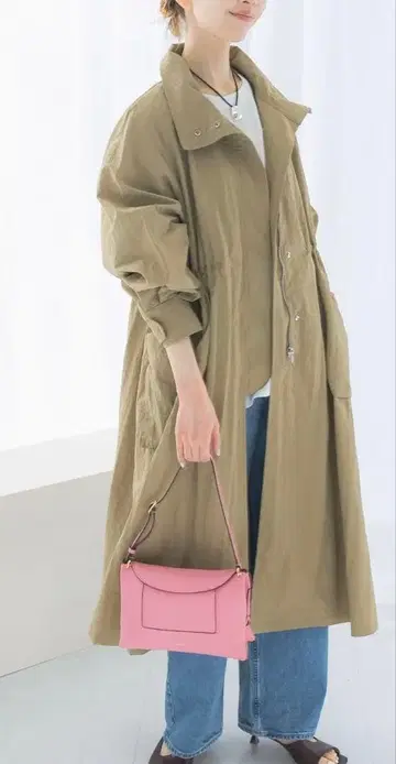 [ 택 포함 새상품 ] 스프링 코트 발수 볼륨 모즈 코트 베이지