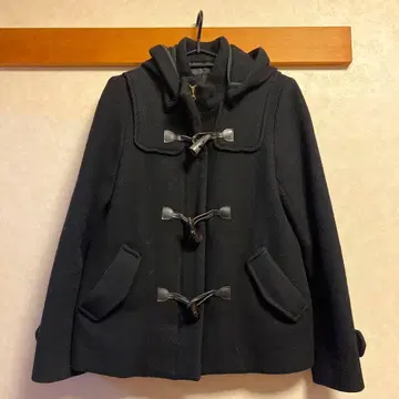 네이비 더플 코트 후드 부착