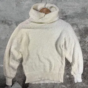 상의 긴팔 터틀넥 화이트 남성용 여성용 스웨터 니트