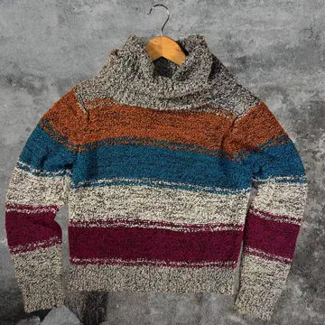 구제 의류 상의 긴팔 스웨터 니트 터틀넥 남성용 여성용 가을