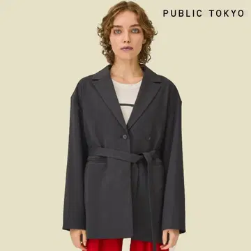 PUBLIC TOKYO 울 벨티드 자켓