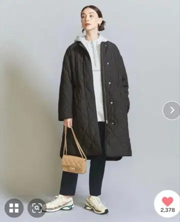 BEAUTY & YOUTH 퀼팅 노카라 코트