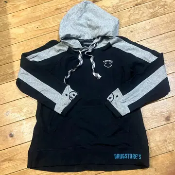 DRUGSTORE'S 후드 부착 후드티 블랙/그레이