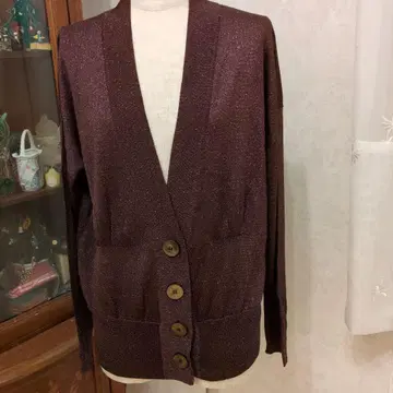 다크 브라운 라메 믹스 가디건 마리나 리날디