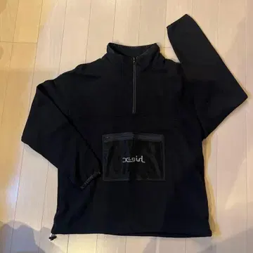 X-girl 블랙 하프 지퍼 트레이닝복 메쉬 포켓