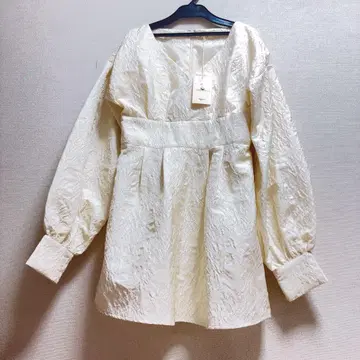 미디얼 자카드 블라우스 마이딜 튜닉