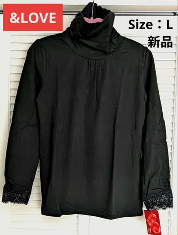 택 포함 새상품 &LOVE 아 하이넥 풀오버 블랙