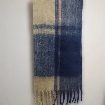 네이비&베이지 체크 머플러