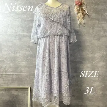 Nissen 전체 레이스 원피스 드레스 비대칭 빅 사이즈 3L
