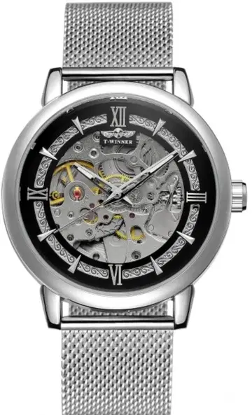 T-WINNER 자동 와인딩 스켈레톤 손목시계